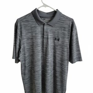 Under Armour Men's Charcoal Striped Polo